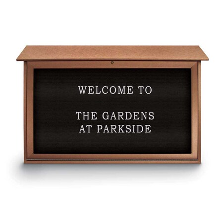 United Visual Products Indoor Enclosed Combo Board, 42"x32", Satin Frame/Burgundy & Dark Spruce UVCB4232-BURGUN-DRKSPR